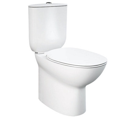 Arley Rak Fully Back To Wall Rimless Close Coupled Toilet Alpine White (Pan Only) from B&Q