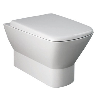 Unknown Rak Summit Wall Hung Square Toilet Pan Ceramic Bathroom Alpine White (Pan Only) from B&Q