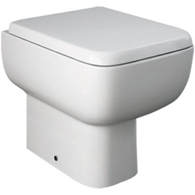 RAK Ceramics Rak Series 600 Rimless Square Back To Wall Toilet Pan 350mm White (Pan Only) from B&Q