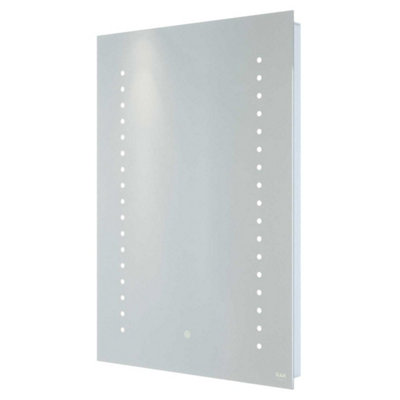 RAK Ceramics Rak Hestia 500X700mm Silvery White Illuminated Bathroom Mirror With Demister & Shaving Socket from B&Q