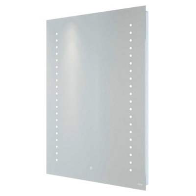 B&Q -  Rak Hestia 600X800mm Square Illuminated Bathroom Mirror With DemisterShaver Socket & Touch ControlSilvery White Ip44