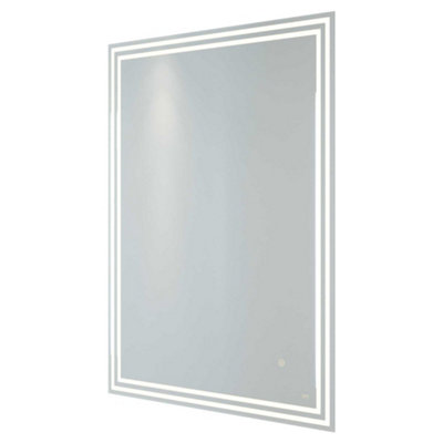 B&Q -  Rak Hermes 600X800mm Rectangular Illuminated Bathroom Mirror With Touch SensorDemister & Shaving SocketIp44