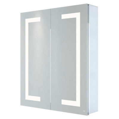 B&Q -  Rak Sagittarius 600X700mm Led Illuminated Bathroom Mirror Cabinet With Bluetooth