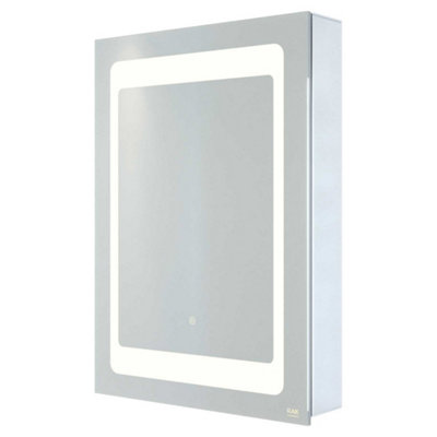 RAK Ceramics Rak Aphrodite 500X700mm Rectangular Illuminated Bathroom Mirror Cabinet With DemisterShaving SocketTouch Sensor & Ip44 Rating from B&Q