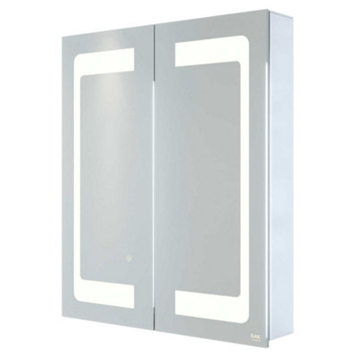 RAK Ceramics Rak Aphrodite 600X700mm Led Illuminated Double Door Bathroom Mirror Cabinet With Demister & Shaving Socket from B&Q