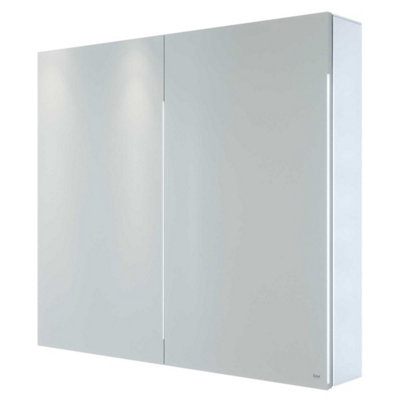 Rak Ceramics White Rak Gemini 800X700mm Silvery Square Illuminated Mirror Cabinet