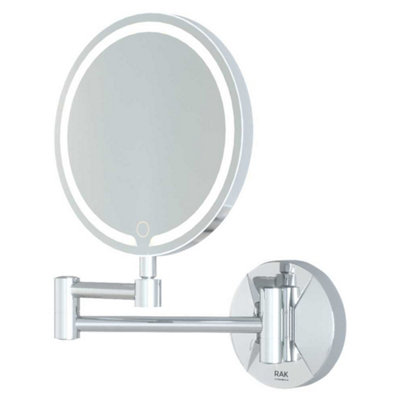RAK Ceramics Rak Demeter Chrome Round Led Illuminated Magnifying Extending Bathroom Mirror Ip44 from B&Q