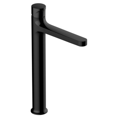 RAK Ceramics Rak Positano Tall Matt Black Modern Basin Mixer TapSolid BrassSingle LeverWras Approved from B&Q