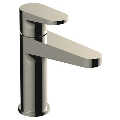RAK Ceramics Rak Ischia Brushed Nickel Modern Basin Mixer TapSolid BrassSingle LeverWras Approved from B&Q