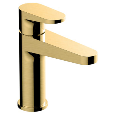 RAK Ceramics Rak Ischia Basin Mono Mixer TapBrushed GoldSolid BrassModern Design15-Year Guarantee from B&Q
