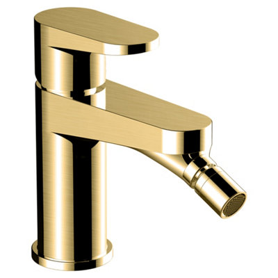 RAK Ceramics Rak Ischia Bidet Brushed Gold Modern Bidet Tap Solid Brass