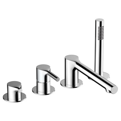 RAK Ceramics Rak Sorrento 4-Hole Polished Chrome Bath Shower Mixer Tap With Handset from B&Q