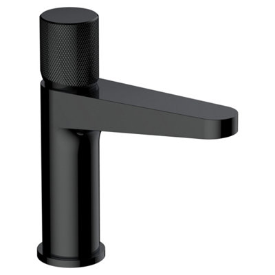 RAK Ceramics Rak Amalfi Modern Matt Black Basin Mono Mixer Tap With Knurled Handle from B&Q