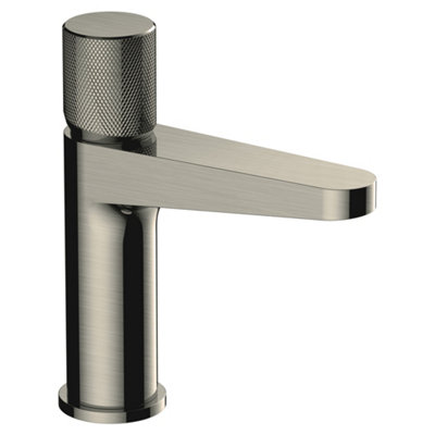 RAK Ceramics Rak Amalfi Brushed Nickel Basin Mono Mixer TapSolid Brass With Knurled Handle from B&Q