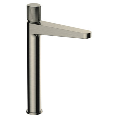 RAK Ceramics Rak Amalfi Tall Brushed Nickel Basin Mixer TapSolid Brass & Knurled Handle from B&Q