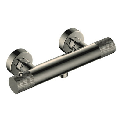 Rak Ceramics Amalfi Brushed Nickel Wall-Mounted Thermostatic Bar Shower Valve With Bottom Outlet from B&Q