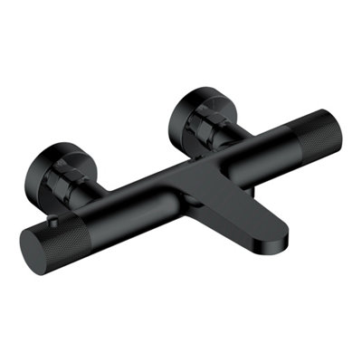 RAK Ceramics Rak Amalfi Matt Black Thermostatic Wall Mounted Bath Shower Mixer Tap from B&Q