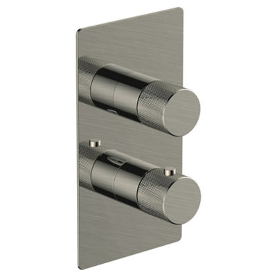 Rak Ceramics Amalfi Thermostatic Concealed Shower Mixer ValveSingle OutletBrushed Nickel Finish from B&Q