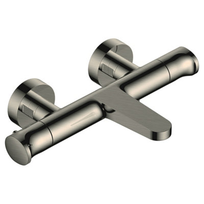 RAK Ceramics Rak Portofino Brushed Nickel Wall Mounted Thermostatic Bath Shower Mixer Tap from B&Q