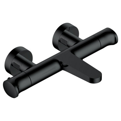 Rak Ceramics Portofino Matt Black Wall Mounted Thermostatic Bath Shower Mixer Tap from B&Q