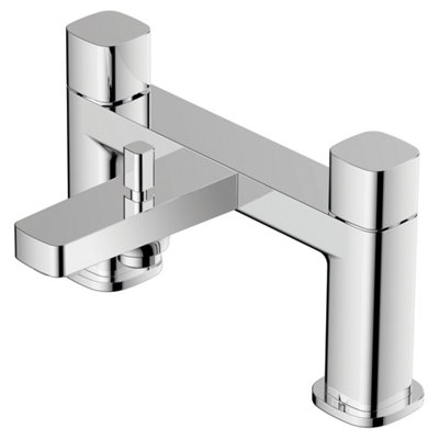 RAK Ceramics Rak Petit Square Polished Chrome Solid Brass Deck-Mounted Bath Shower Mixer Tap With Handset from B&Q