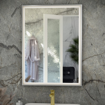 RAK Ceramics Rak Art Square 500X700mm Illuminated Led Bathroom Mirror With Touch Sensor & Demister PadChrome FinishIp44 Rated from B&Q