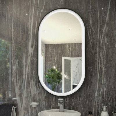 RAK Ceramics Rak Art Oval Matt Black Illuminated Bathroom Mirror With Touch Sensor550X1000mm from B&Q