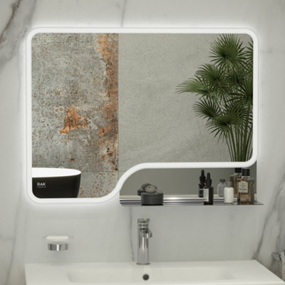 B&Q -  Rak Ornate 1000X600mm Illuminated Bathroom Mirror With Touch SensorDemister & Ip44Chrome Effect