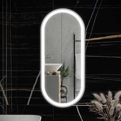 RAK Ceramics Rak Picture Oval Led Illuminated Bathroom Mirror With Touch Sensor1000X450mmChrome OvalIp44 from B&Q