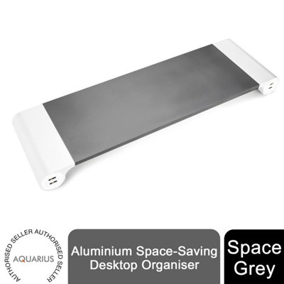 Aquarius Aluminium Space-Saving Desktop Organiser Space GreyHeavy Duty Tidy For Site Office Desk from B&Q