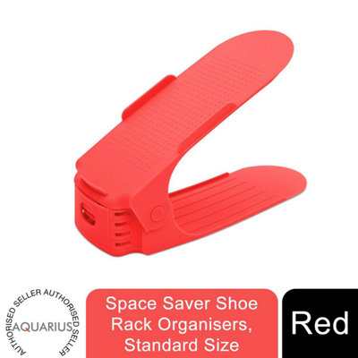 B&Q -  Space Saver Shoe Rack Organiser Standard Size Easy To Clean & SturdyRed