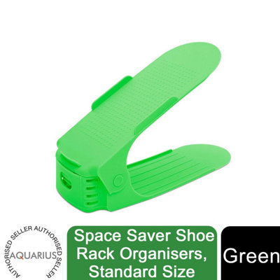 B&Q -  Space Saver Shoe Rack Organiser Standard Size Easy Clean & SturdyGreen