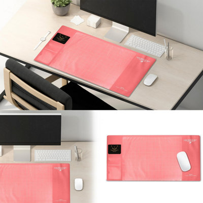 Aquarius Multifunctional Mouse Mat PinkDesk Pad Protector For WorkshopSite Office & Home Study from B&Q