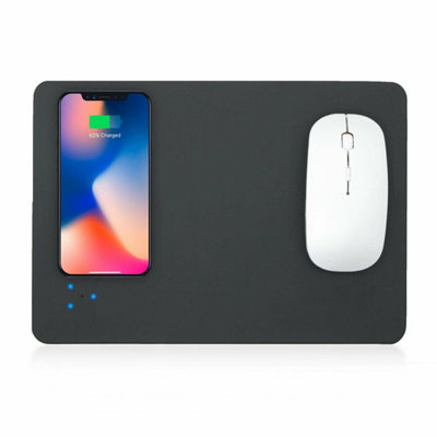 Aquarius Black Wireless Charging Pad For Mouse And Cell Phone Charging,