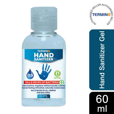 Termin8 Anti-Bacterial Hand Sanitiser GelKills 99.9% BacteriaBulk Buy 60Ml from B&Q