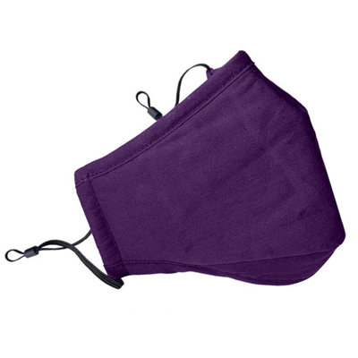 B&Q Cotton Mask- Three Layer With Filter Pocket - Adults - Purple