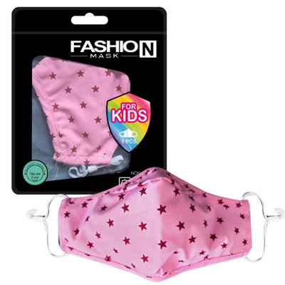 Aquarius Reusable Face Mask Comfortable And Breathable For KidsPink Stars from B&Q