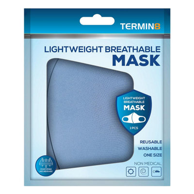 B&Q Lilac Termin8 Lightweight Breathable Reusable Face Mask For Adults, Machine Washable