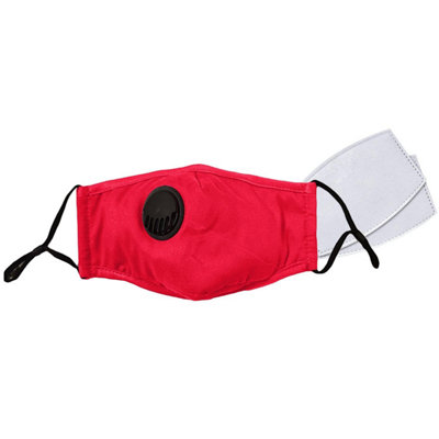 Aquarius Face Mask With Valve & 2 Filters Breathable Mask For AdultsRed from B&Q