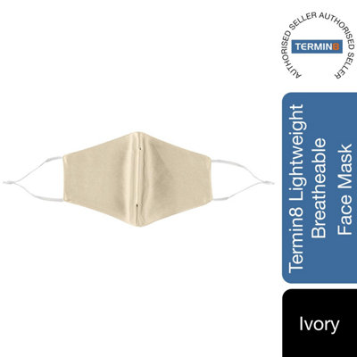 Termin8 Satin SilkLightweight BreathableWashable & Festival Face MaskIvory from B&Q