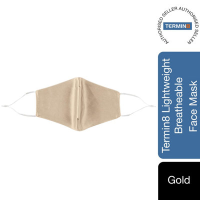 Termin8 Satin SilkLightweight Breathable Festival Face MaskGold from B&Q