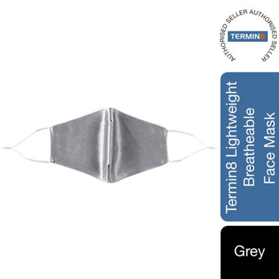 Termin8 Satin SilkLightweight Breathable Festival Face MaskGrey from B&Q