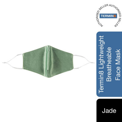 Termin8 Satin SilkLightweight BreathableWashable & Festival Face MaskJade from B&Q