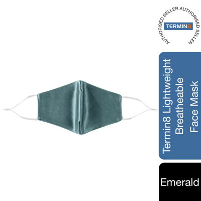 Termin8 Satin SilkLightweight BreathableWashable&festival Face MaskEmerald from B&Q