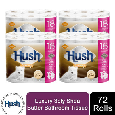 B&Q -  Luxury 3Ply Bathroom Tissue72 RollsShea Butter Scented Core