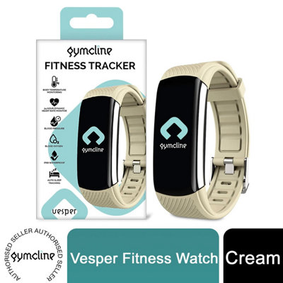 Gymcline Vesper Fitness Tracker Body Temperature Heart Rate Step Counter Cream from B&Q
