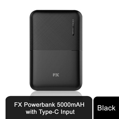 Fx 5000Mah Power Bank Type-C Input BlackPortable Battery Backup For Job Site from B&Q