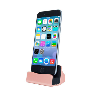 2X Aquarius Desktop Charging Dock & Braided Cables Rose GoldPhone Power Stand For Site Office Desk from B&Q