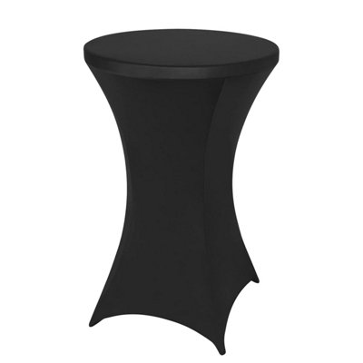Neel Blue 32"x43" Spandex Cocktail TableclothRound Fitted Stretch Table CoverBlack2Pcs from B&Q