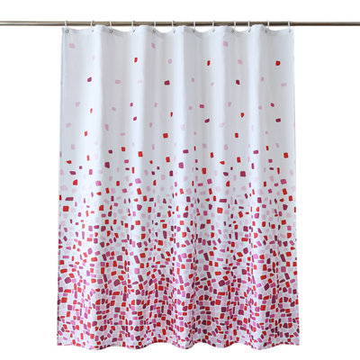 Neel Blue Bathroom Shower Curtain Polyester Mould & Mildew With 12 Curtain Hook Water-Resistant Bath Curtain 180 X 180Cm from B&Q